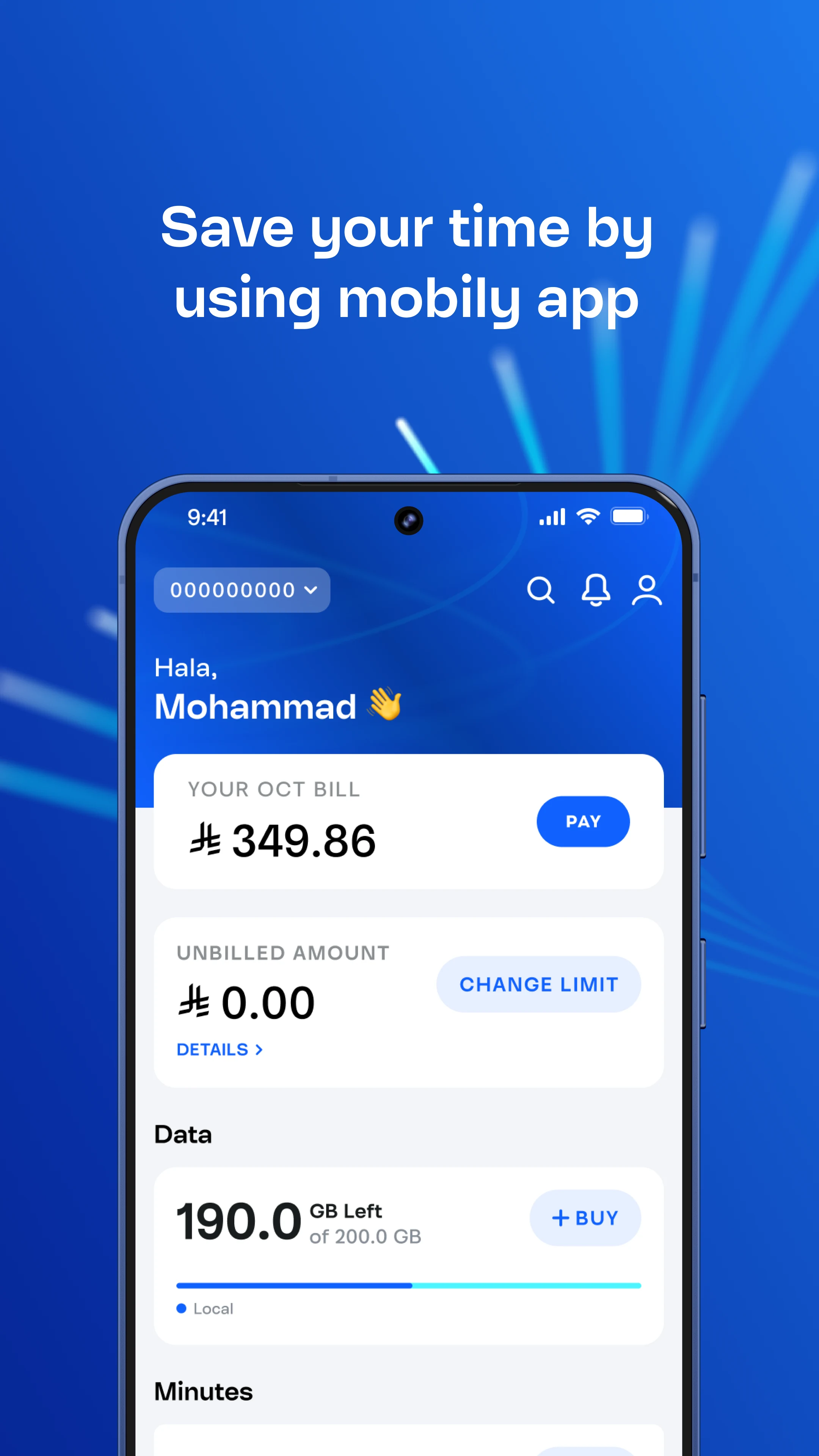 Mobily App screenshot